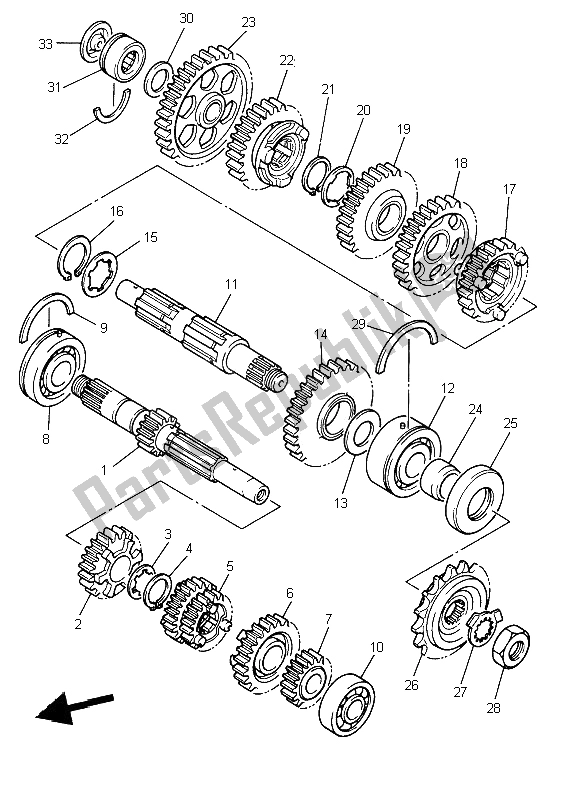 All parts for the Tranmission of the Yamaha FZS 600 Fazer 2002