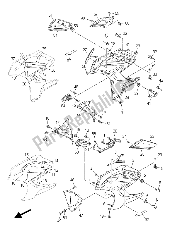 Todas las partes para Carenado 2 de Yamaha FJR 1300 AE 2015