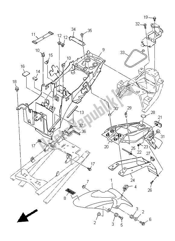 Tutte le parti per il Parafango del Yamaha XJ 6F 600 2014