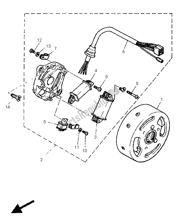 Wszystkie części do Generator Yamaha PW 50 1995