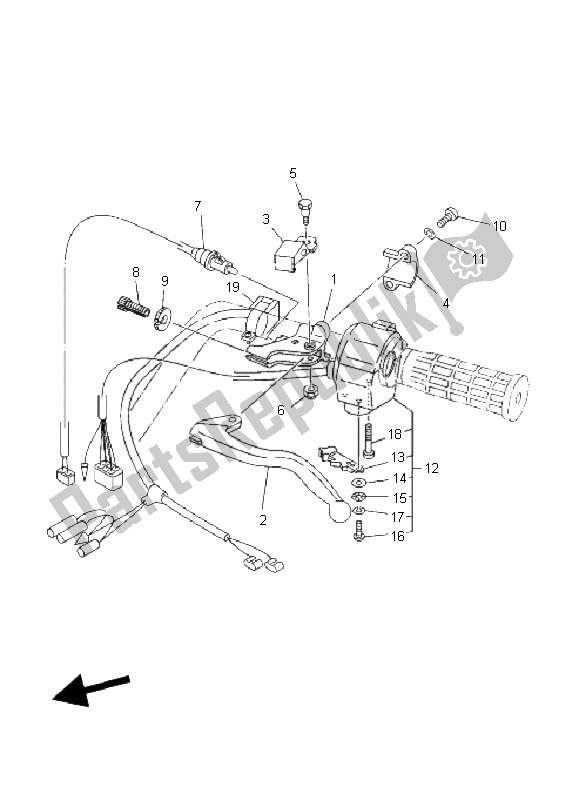 Todas las partes para Interruptor De Palanca Y Palanca de Yamaha YFM 350 BA Bruin 2X4 2006