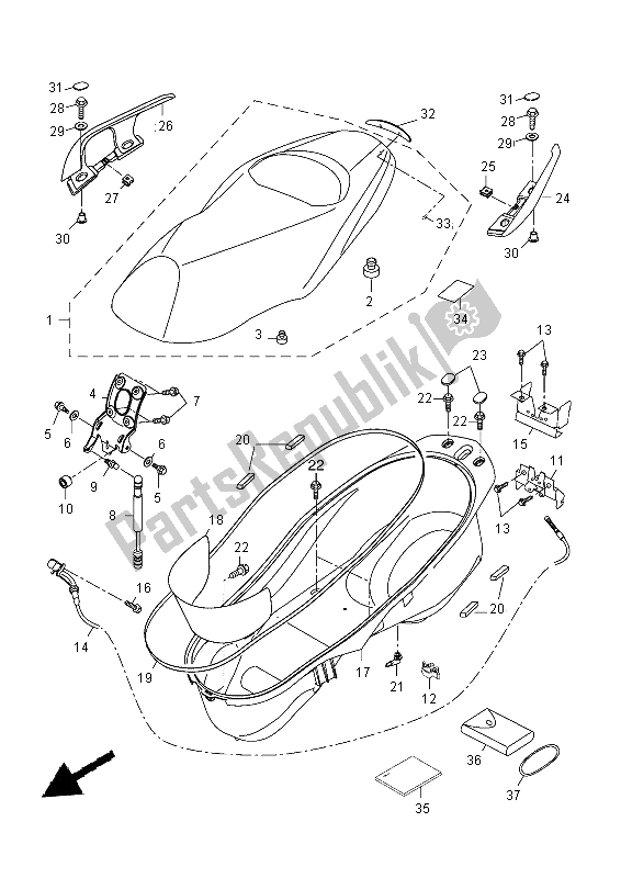 Tutte le parti per il Posto A Sedere del Yamaha YP 125 RA 2015