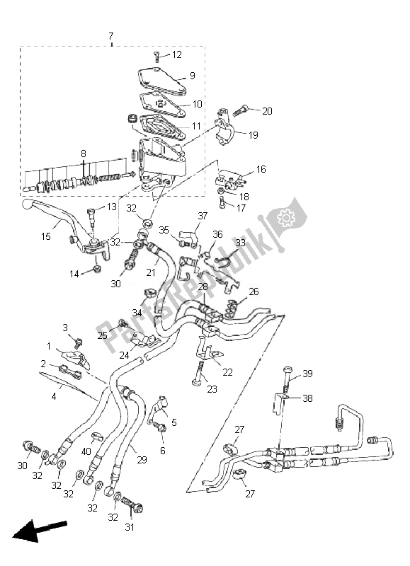 Wszystkie części do Przedni Cylinder G?ówny Yamaha VMX 17 1700 2010