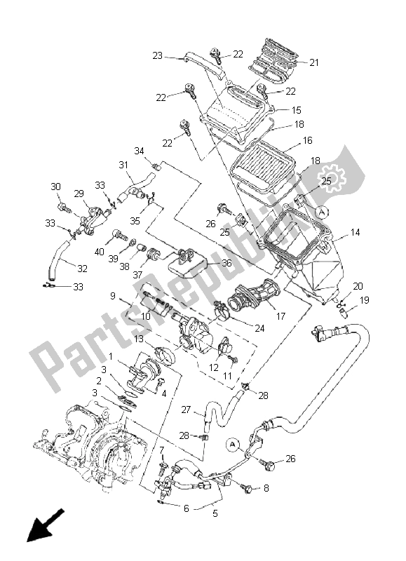 Tutte le parti per il Presa del Yamaha T 135 FI Crypton X 2009