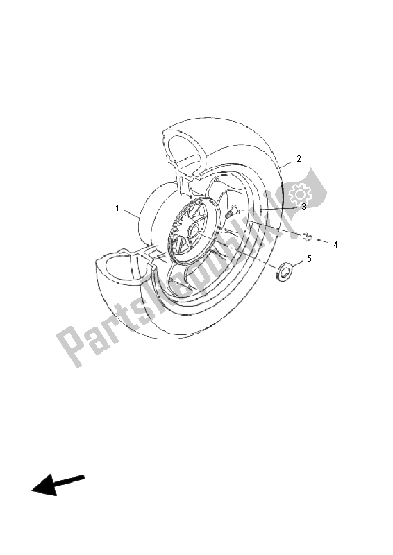 All parts for the Rear Wheel of the Yamaha YP 250R X MAX 2011