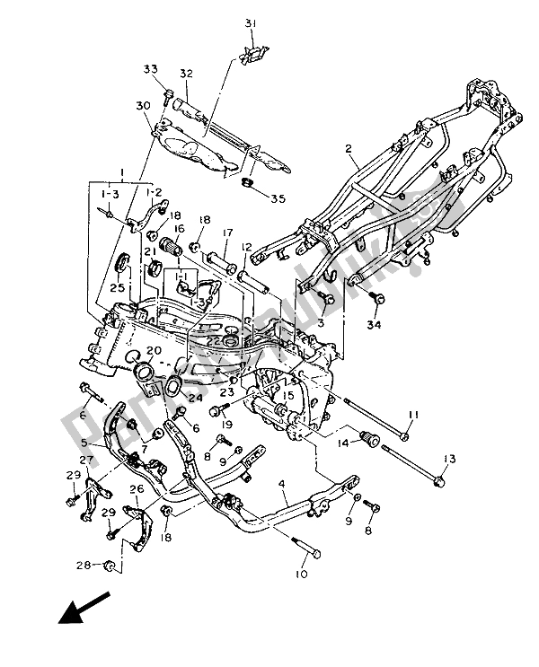 Todas as partes de Quadro, Armação do Yamaha FZR 1000 1987
