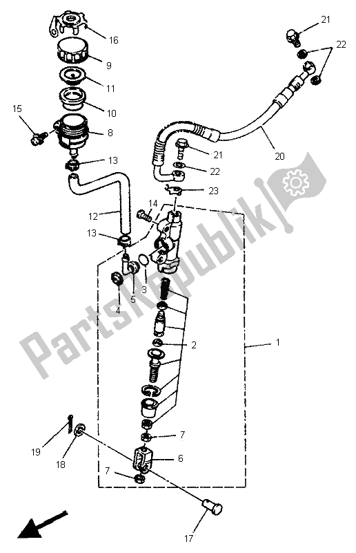 Wszystkie części do Tylny Cylinder G?ówny Yamaha TDR 125 1995