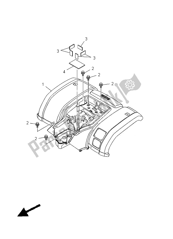 Todas las partes para Guardabarros Trasero de Yamaha YFM 125F Grizzly 2X4 2013