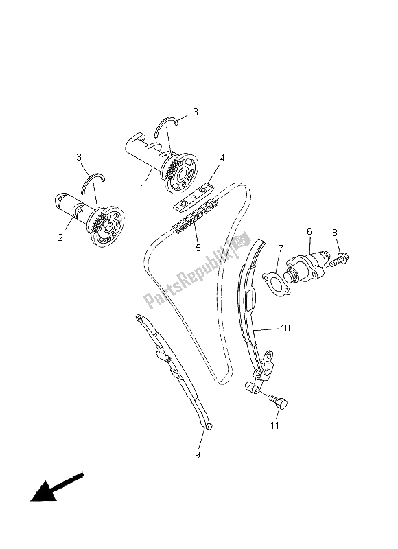 Toutes les pièces pour le Arbre à Cames Et Chaîne du Yamaha YFZ 450 2008