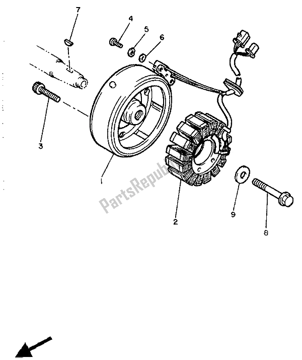 Toutes les pièces pour le Générateur du Yamaha XJ 600 1990