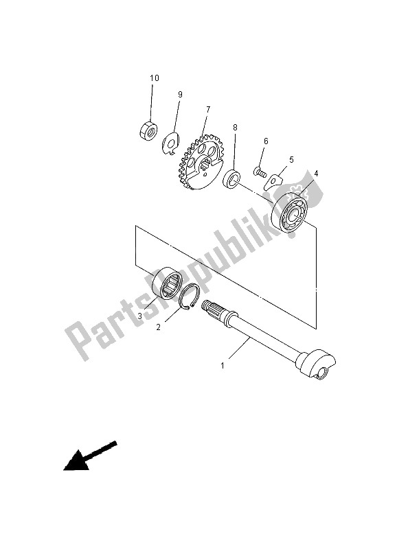 All parts for the Counter Shaft of the Yamaha TZ 250 2000