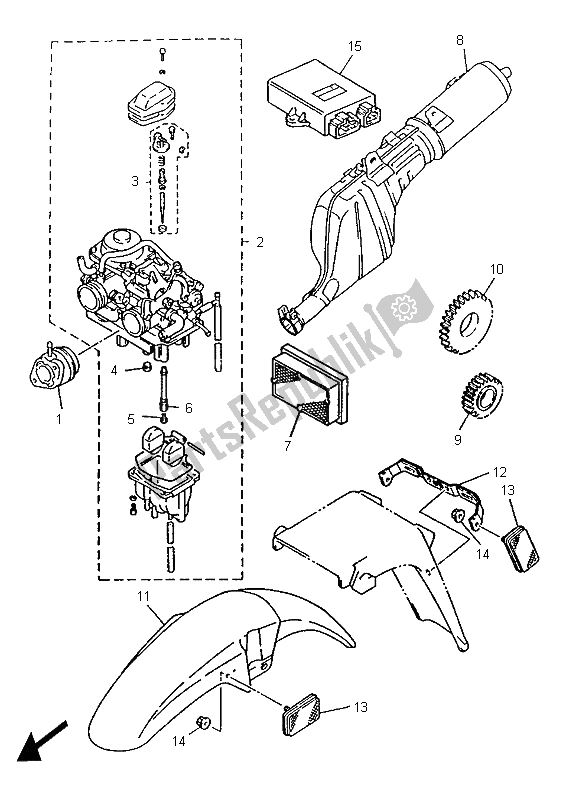 All parts for the Alternate Engine (aut) of the Yamaha XTZ 660 Tenere 1996