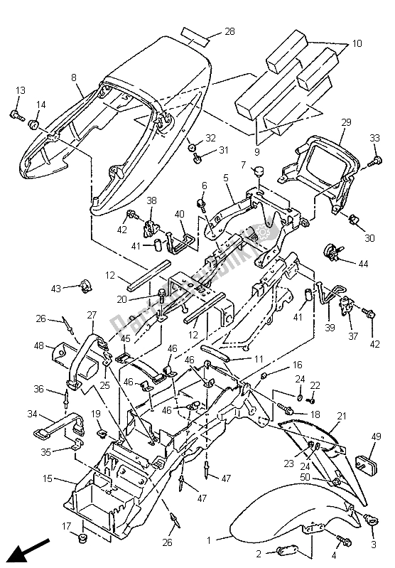 Toutes les pièces pour le Aile du Yamaha XJR 1200 1998