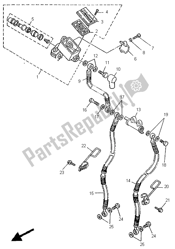 Wszystkie części do Przedni Cylinder G?ówny Yamaha XV 1100 Virago 1995