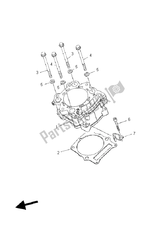 All parts for the Cylinder of the Yamaha XT 660R 2008