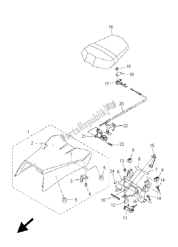 All parts for the Seat of the Yamaha FZ1 NA Fazer 1000 2011