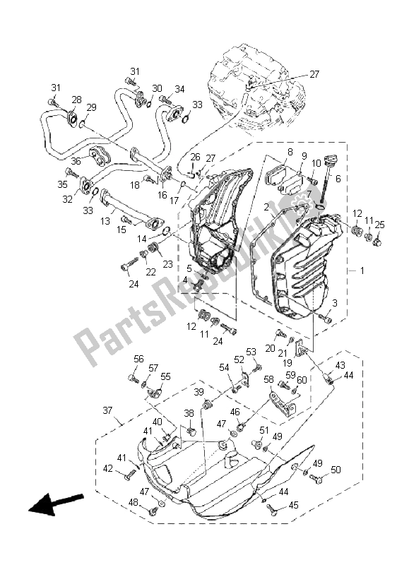 Wszystkie części do Zbiornik Oleju Yamaha MT 01 1670 2008