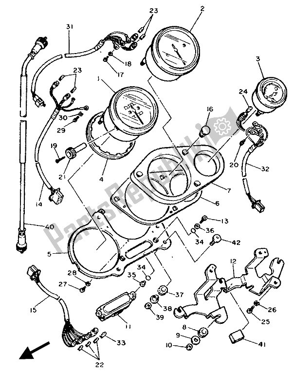 All parts for the Meter of the Yamaha FZ 750R 1989