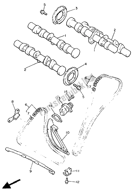 All parts for the Camshaft & Chain of the Yamaha XVZ 13 TD Venture Royal 1300 1991