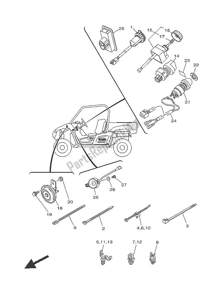 Wszystkie części do Elektryczny 2 Yamaha YXM 700E 2016