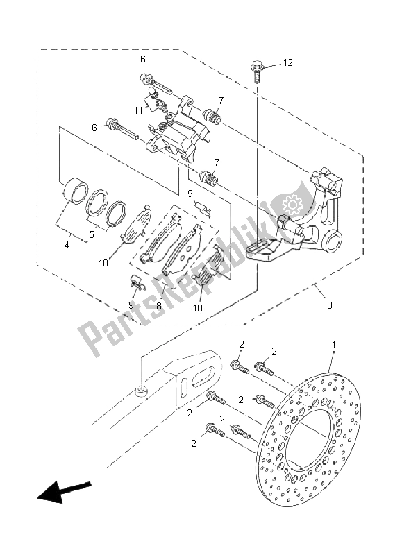 Toutes les pièces pour le étrier De Frein Arrière du Yamaha TDM 900 2008