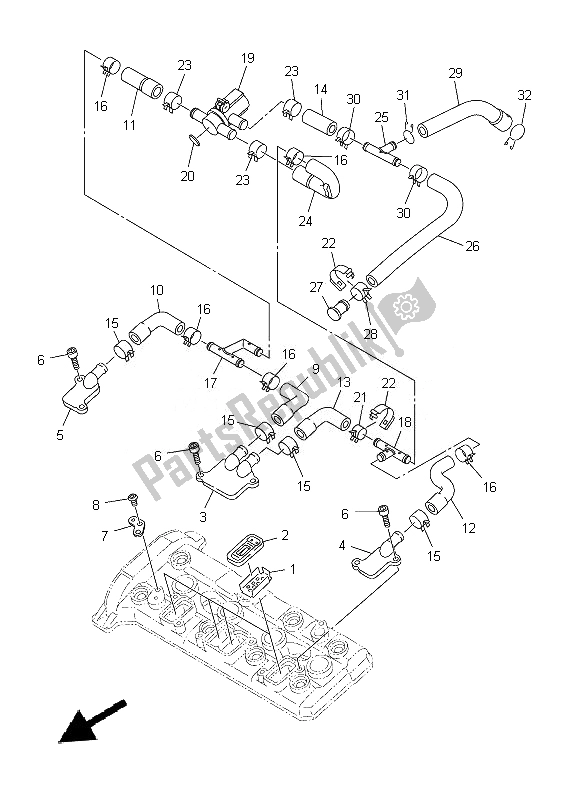 All parts for the Air Induction System of the Yamaha FJR 1300A 2014