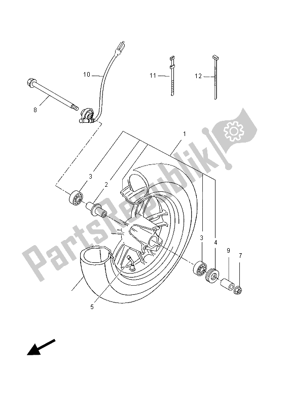 Tutte le parti per il Ruota Anteriore del Yamaha YN 50 2015