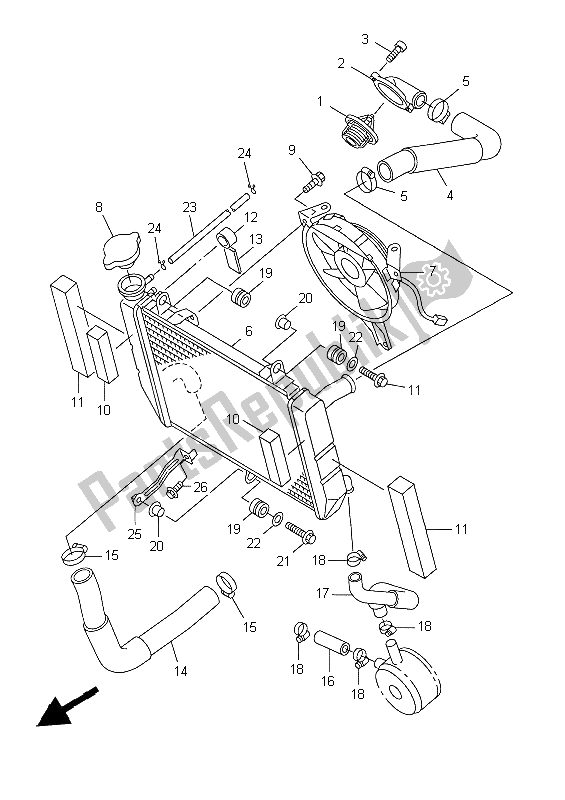 Tutte le parti per il Tubo Del Radiatore del Yamaha YZF R6 600 1999