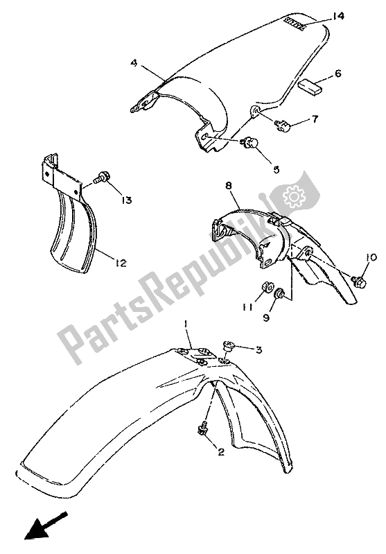 All parts for the Fender of the Yamaha DT 125R 1992