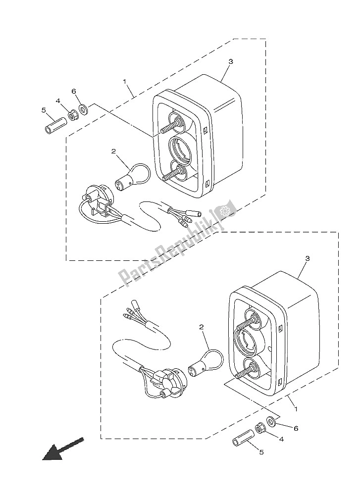 Todas las partes para Luz De La Cola de Yamaha YXM 700E 2016