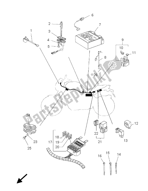 Todas las partes para Eléctrico 2 de Yamaha BT 1100 Bulldog 2005