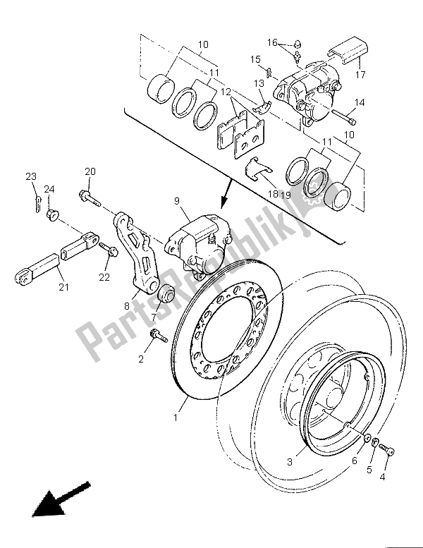 Tutte le parti per il Pinza Freno Posteriore del Yamaha V MAX 12 1200 1996