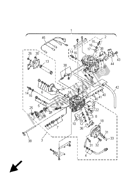 Tutte le parti per il Carburatore del Yamaha XVS 650 Dragstar 2001