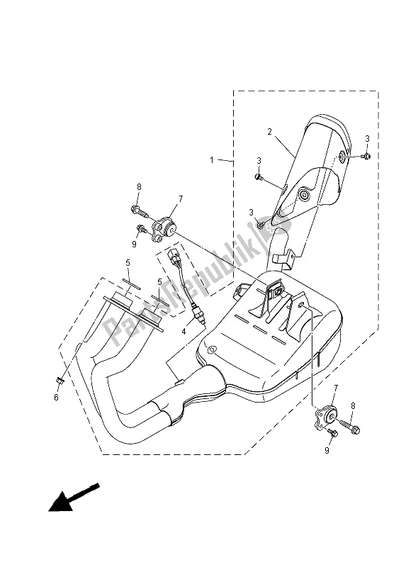 Toutes les pièces pour le échappement du Yamaha MT 07 700 2014