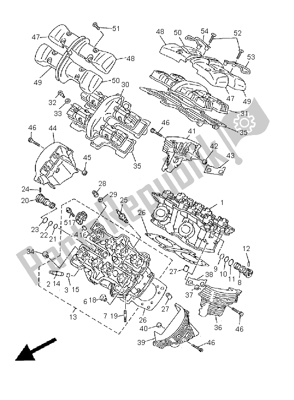 Todas las partes para Cabeza De Cilindro de Yamaha XVZ 1300A Royalstar 1998