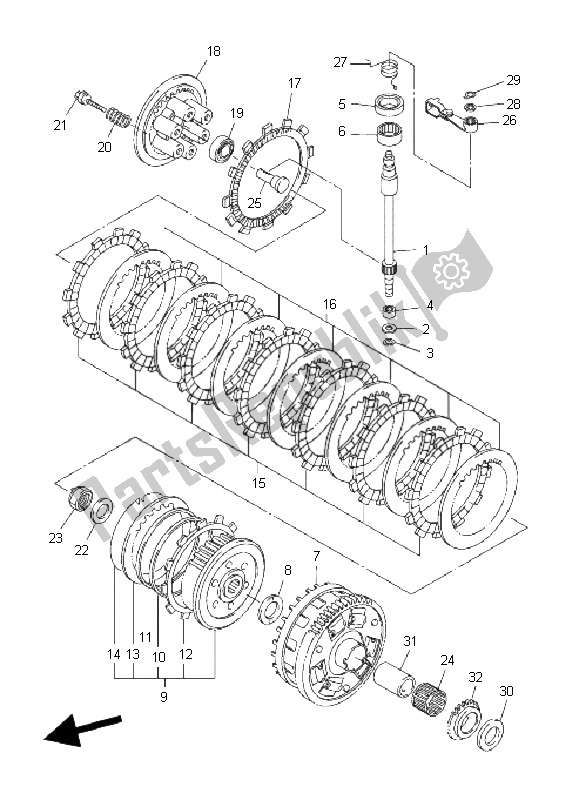 Todas as partes de Embreagem do Yamaha FZ1 N Fazer 1000 2009