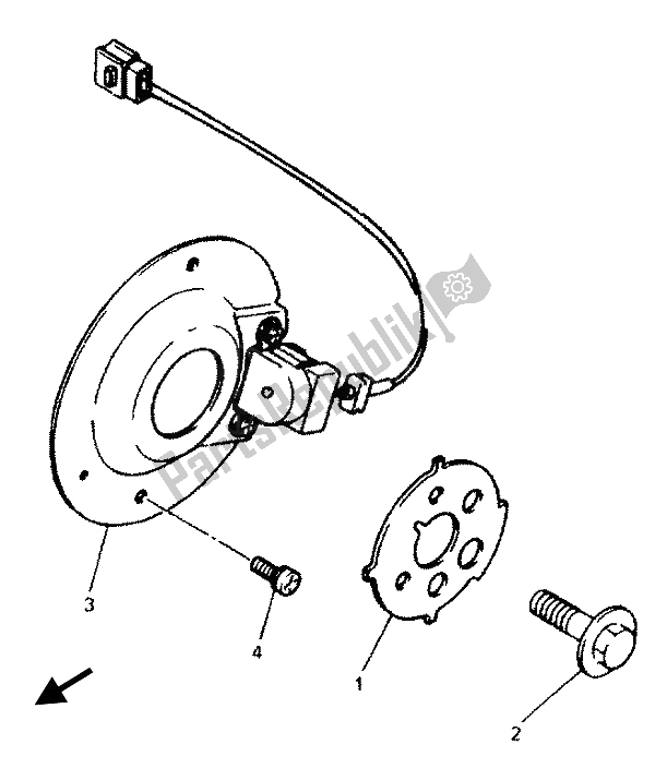 All parts for the Pick Up Coil & Governor of the Yamaha XJ 600N 1994