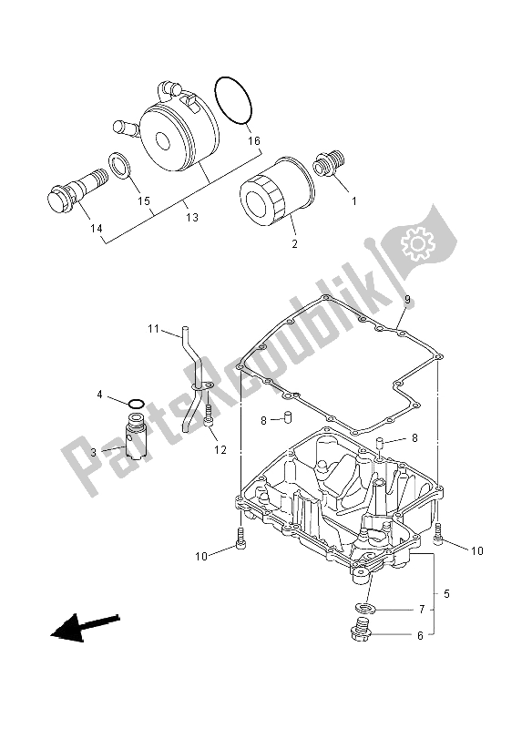 All parts for the Oil Cleaner of the Yamaha FZ8 NA 800 2012