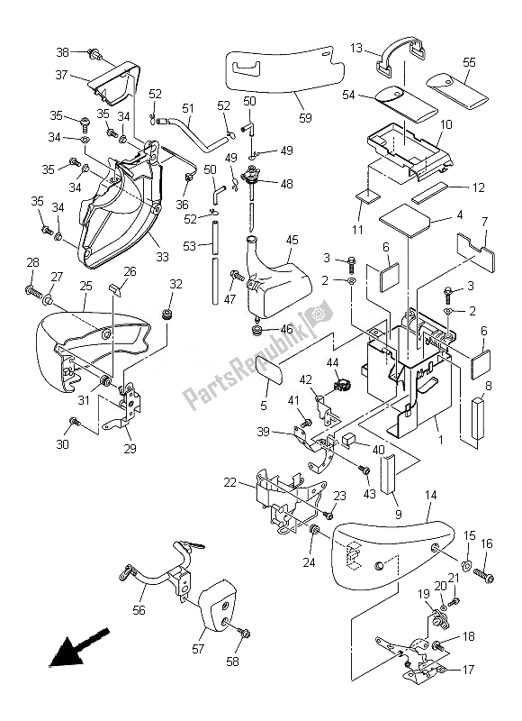 Todas as partes de Tampa Lateral do Yamaha XVS 1300A 2014