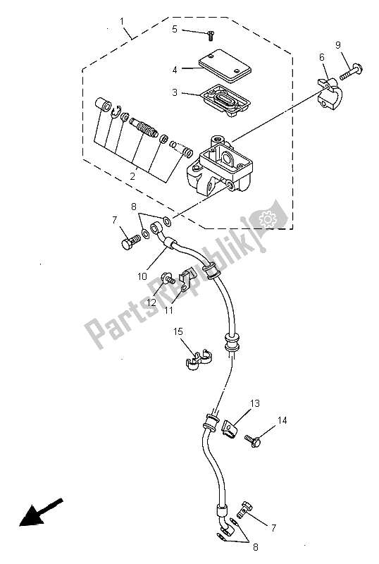 All parts for the Front Master Cylinder of the Yamaha SR 125 1997