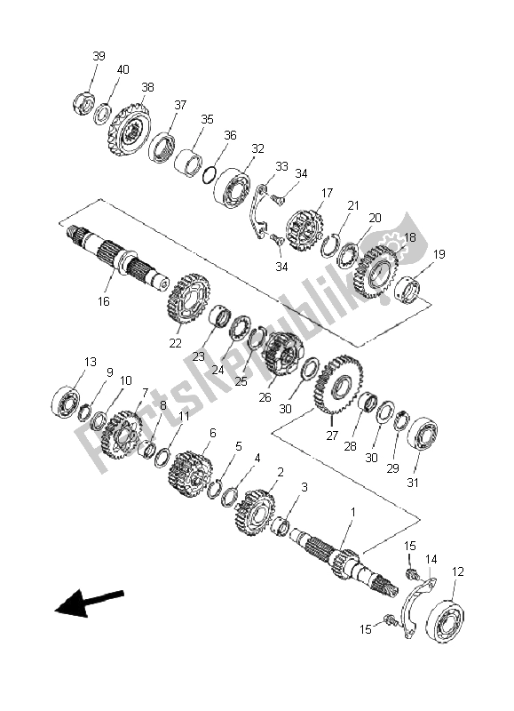 All parts for the Transmission of the Yamaha MT 01 5 YU3 1670 2006