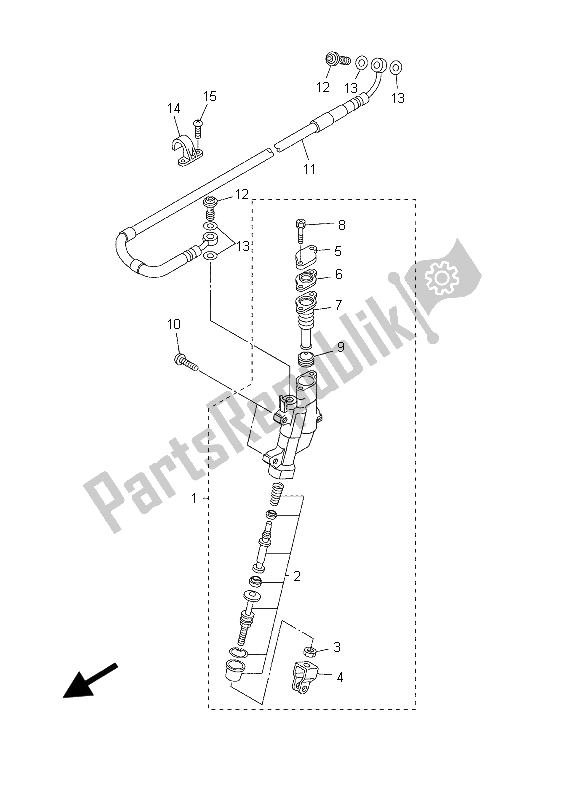 Todas las partes para Cilindro Maestro Trasero de Yamaha YZ 250F 2003