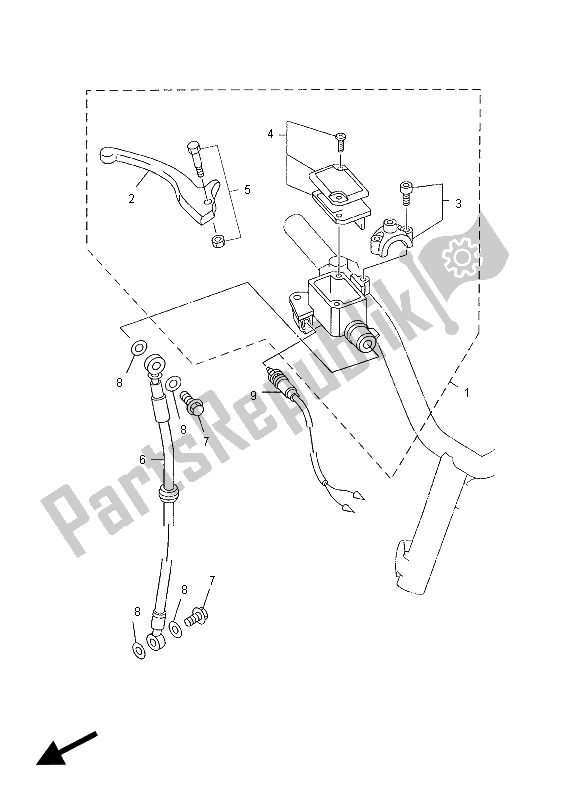Todas as partes de Cilindro Mestre Dianteiro do Yamaha YN 50 Neos 2012