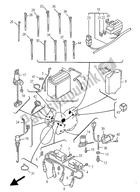 All parts for the Electrical 2 of the Yamaha XJ 900S Diversion 1997