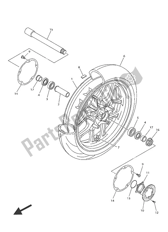 Toutes les pièces pour le Roue Avant du Yamaha YZF R1M 1000 2016