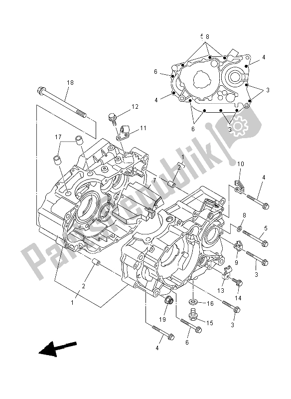 Todas las partes para Caja Del Cigüeñal de Yamaha YFM 250R 2012