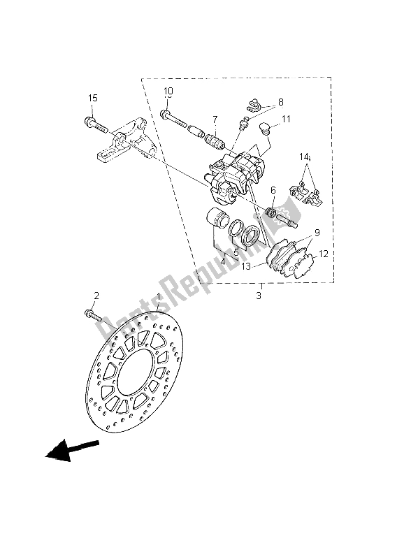 Todas las partes para Pinza De Freno Trasero de Yamaha XT 600E 2002