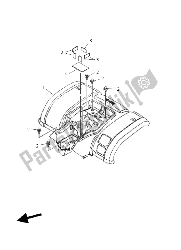 Todas las partes para Guardabarros Trasero de Yamaha YFM 125 Grizzly 2010