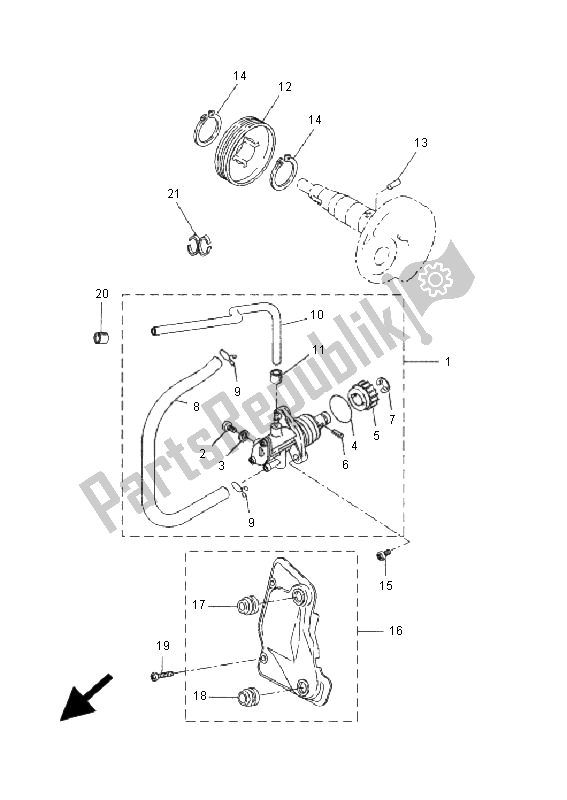 Todas las partes para Bomba De Aceite de Yamaha YQ 50L Aerox Race Replica 2006