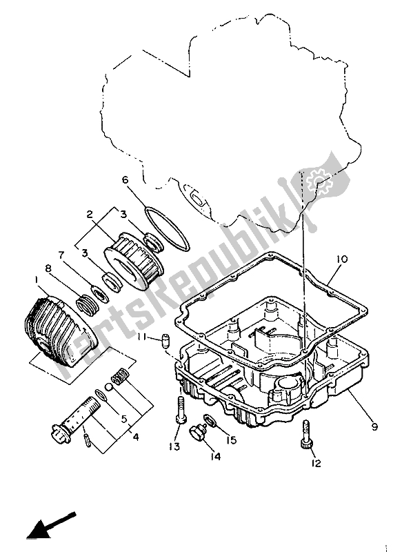 Tutte le parti per il Filtro Olio del Yamaha XJ 600 1986